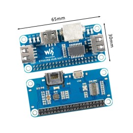 USB HUB HAT Raspberry Pi RJ45 Мрежова разширителна платка USB HUB HAT Raspberry Pi RJ45 Мрежова разширителна платка